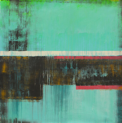 Untitled black turquoise van Ronald Hunter, Schilderij te koop op Singulart