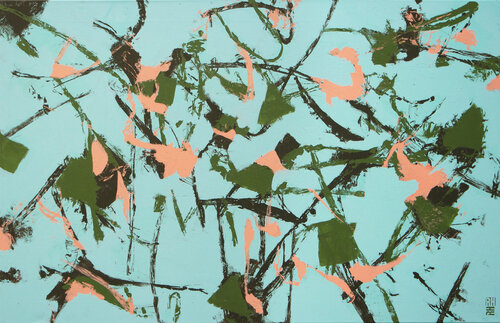 Fragments in blue van Ronald Hunter, Schilderij te koop op Singulart