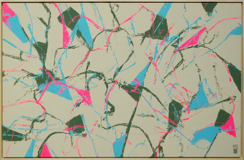 Fragments of joy pink van Ronald Hunter, Schilderij te koop op Singulart