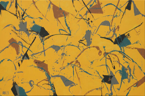 Fragments in Yellow van Ronald Hunter, Schilderij te koop op Singulart