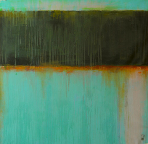 Untitled Square blue van Ronald Hunter, Schilderij te koop op Singulart