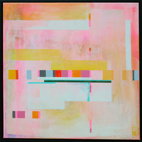 City plan pink van Ronald Hunter, Schilderij te koop op Singulart