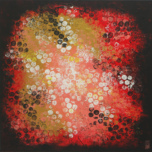 Boiling bubbles red van Ronald Hunter, Schilderij te koop op Singulart