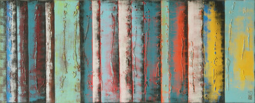 Yellow Panels Original di Ronald Hunter, Pittura in vendita su Singulart