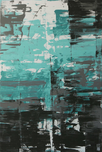 Static Blue di Ronald Hunter, Pittura in vendita su Singulart