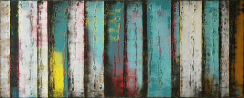 Turquoise Panels di Ronald Hunter, Pittura in vendita su Singulart