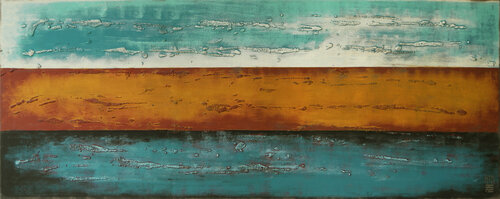 Three Lined Landscape di Ronald Hunter, Pittura in vendita su Singulart