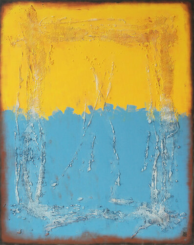 Once in Yellow & Blue XL di Ronald Hunter, Pittura in vendita su Singulart