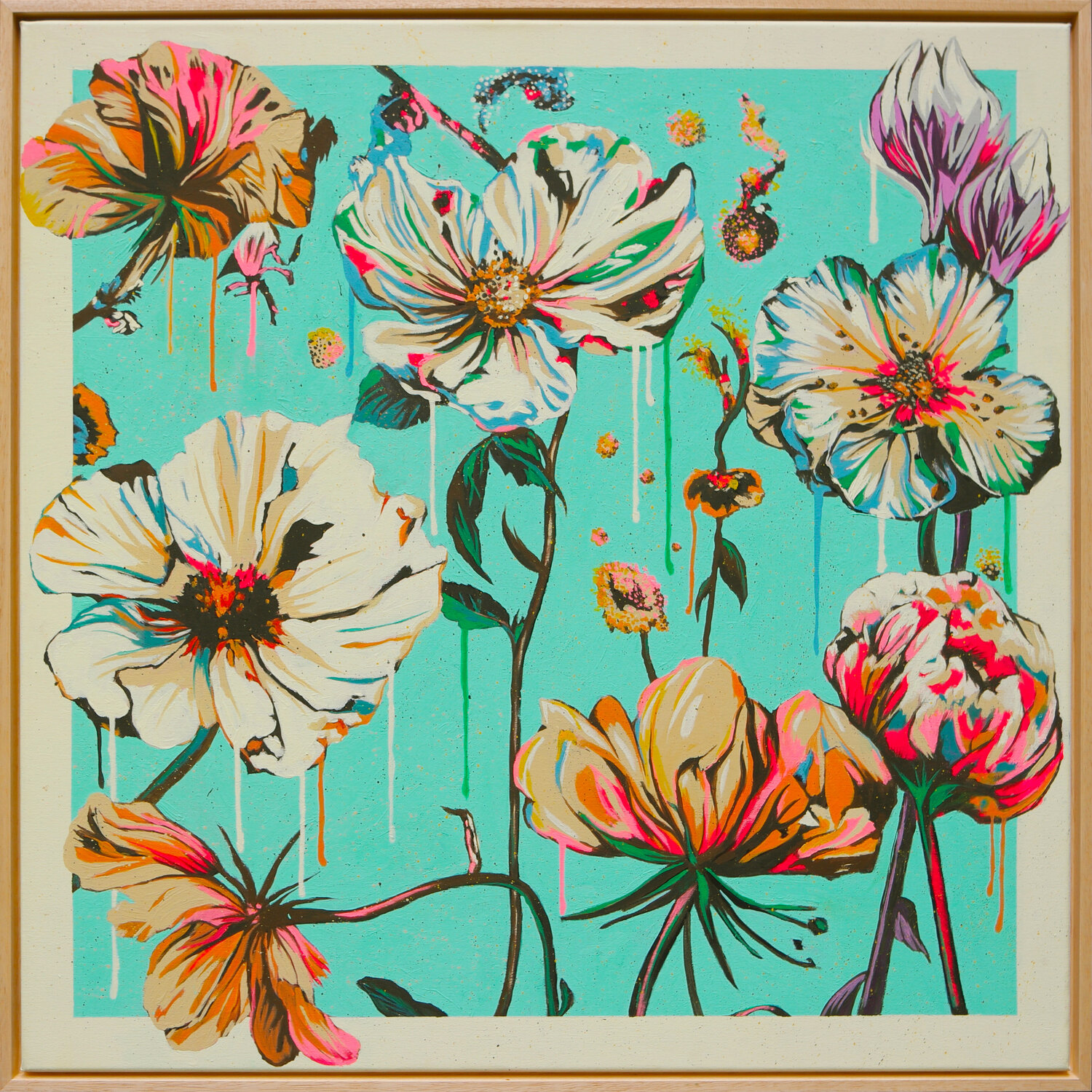 Fantasy Flowers turquoise Ronald Hunter