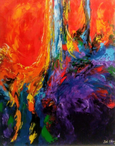 Divine Influence van Solomon Okpurukhre, Schilderij te koop op Singulart