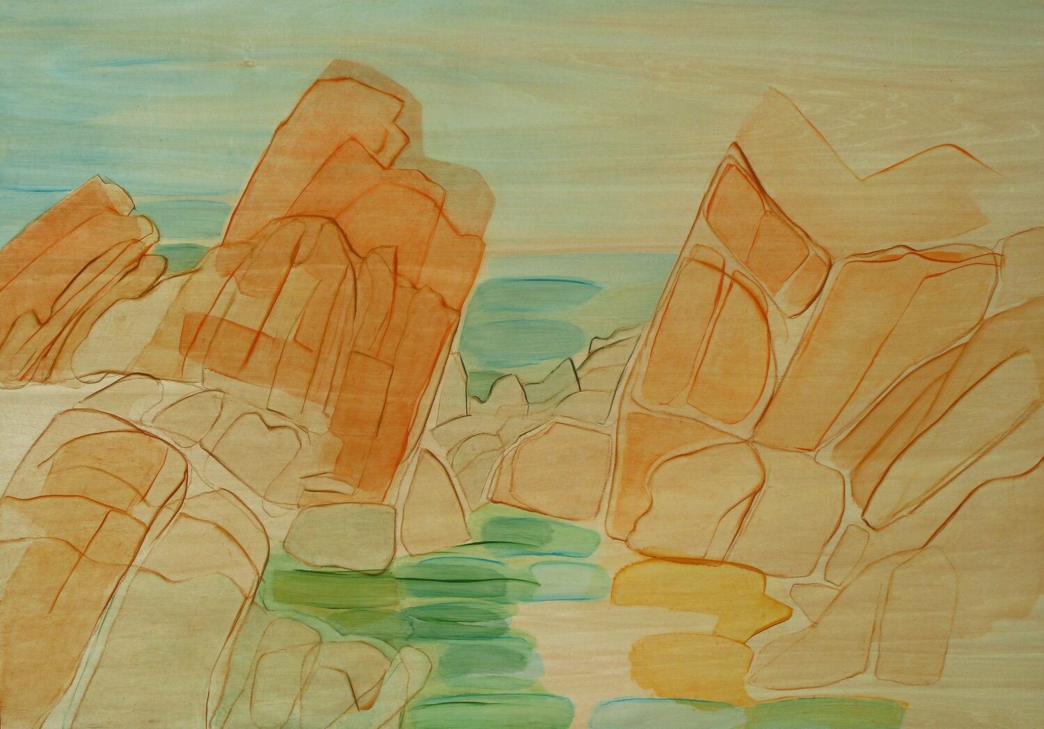 Porto Vecchio II Marie-Louise VanDenAkker Originalgemälde zu verkaufen