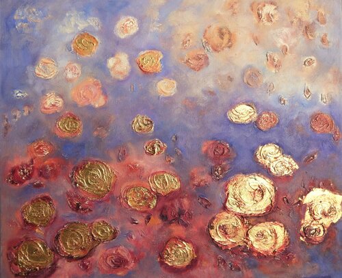 Golden Roses di Felicia Trales, Pittura in vendita su Singulart