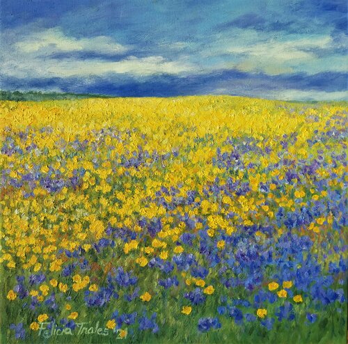 Flowery Field II van Felicia Trales, Schilderij te koop op Singulart