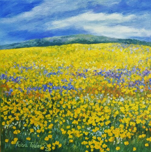 Flowery Field di Felicia Trales, Pittura in vendita su Singulart