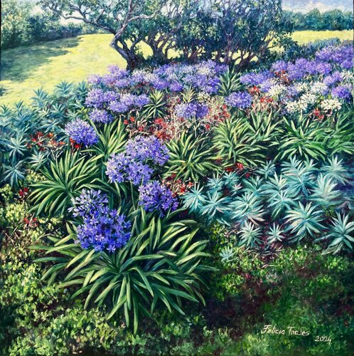 Blooming Garden van Felicia Trales, Schilderij te koop op Singulart