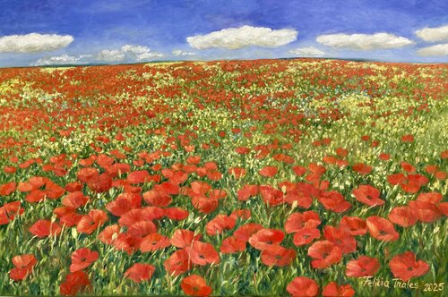 Red Field von Felicia Trales, Malerei kaufen auf Singulart