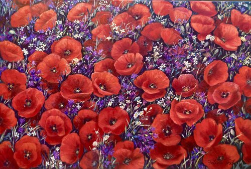 Sea of Red Flowers Felicia Trales