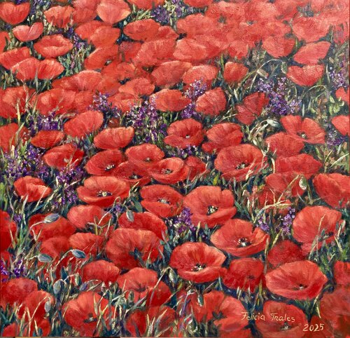 Red Poppys par Felicia Trales, Peinture en vente sur Singulart