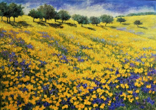 Yellow Hill van Felicia Trales, Schilderij te koop op Singulart