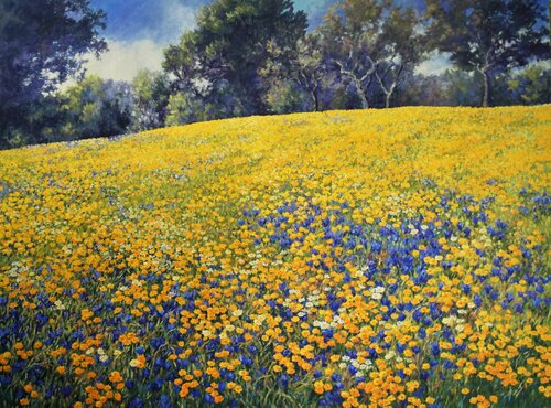 Where The Wild Flowers Grow van Felicia Trales, Schilderij te koop op Singulart