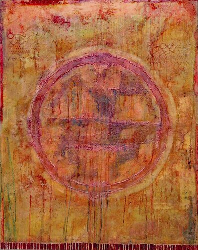 O.T. -  Orange - Originalbild / Strukturbild van Rudi Eckerle, Schilderij te koop op Singulart