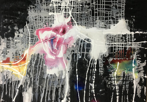 O.T. - Blickfang 2- teilig / Bild 2 -  Originalbilder Mixed Media auf Leinwand van Rudi Eckerle, Schilderij te koop op Singulart