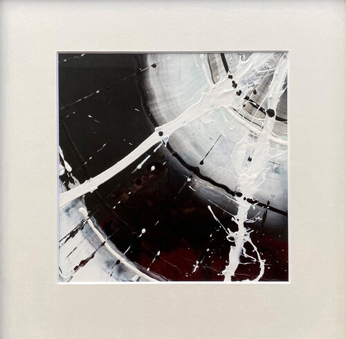 O.T.  Strukturbild  - Originalbild  Mischtechnik  Acryl, Pigmente auf Papier 20 x 20 cm  /  mit Passepartout  Größe 30 x 30 cm Rudi Eckerle