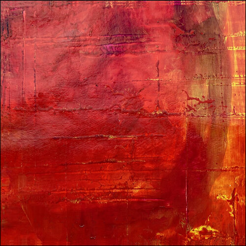 O.T.  Rot / Strukturbild  - Originalbild  Mischtechnik  Acryl, Pigmente auf Papier 30 x 30 cm  / mit Passepartout  Größe 40 x 40 cm par Rudi Eckerle, Peinture en vente sur Singulart
