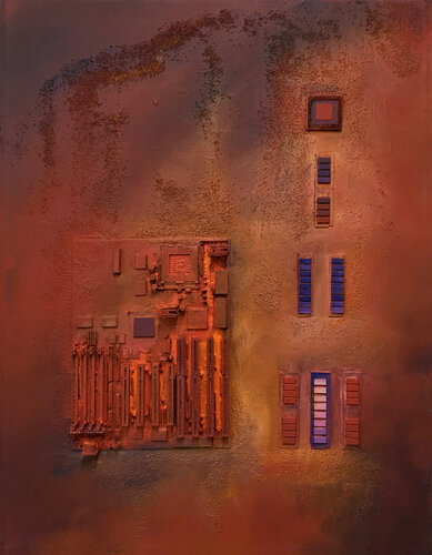 OT. Original Gemälde " Verbindungen 1 " -  Mischtechnik auf Leinwand by Rudi Eckerle, Painting for Sale on Singulart