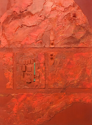 OT. Original Gemälde " Verbindungen 7 " -  Mischtechnik auf Leinwand von Rudi Eckerle, Malerei kaufen auf Singulart