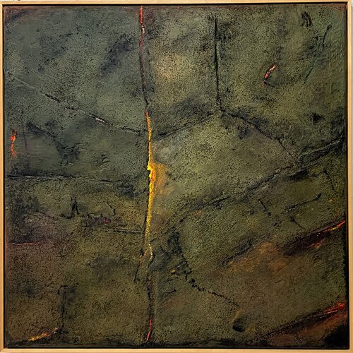 O.T. - Originalbild, Natur / Strukturen - Experimentelle Malerei / Schattenfugenrahmen Naturholz 3,5 cm von Rudi Eckerle, Malerei kaufen auf Singulart
