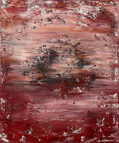 O.T. -  Monochrome Red  - Originalbild von Rudi Eckerle, Malerei kaufen auf Singulart