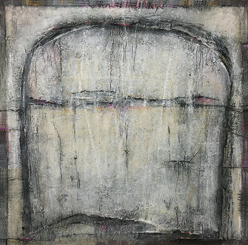 O.T. - Weiß / Grau  Originalbild / Strukturen - Experimentelle Malerei. van Rudi Eckerle, Schilderij te koop op Singulart