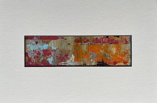 O.T.  Nature  - Originalbild  Mischtechnik  Acryl auf Papier 6,0 x 20,0 cm  mit Passepartout  Größe 30 x 20 cm - Serie aus 4 Bildern Rudi Eckerle