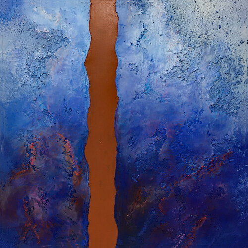 O.T. - NATURE / Blau Originalbild / Strukturbild  Mixed Media auf Leinwand di Rudi Eckerle, Pittura in vendita su Singulart