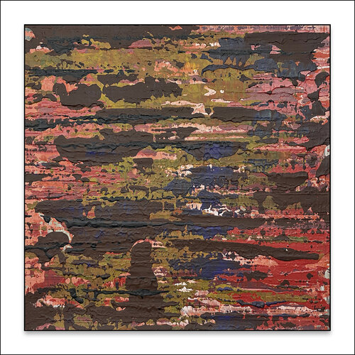O.T. - Erdtöne / Braun   -  Originalbild   Acryl auf Papier mit Passepartout 30 x 30 cm. von Rudi Eckerle, Malerei kaufen auf Singulart