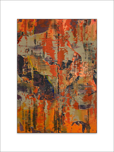 O.T. - Erdtöne / Braun-Orange   -  Originalbild   Acryl auf Papier mit Passepartout 30 x 40 cm. von Rudi Eckerle, Malerei kaufen auf Singulart