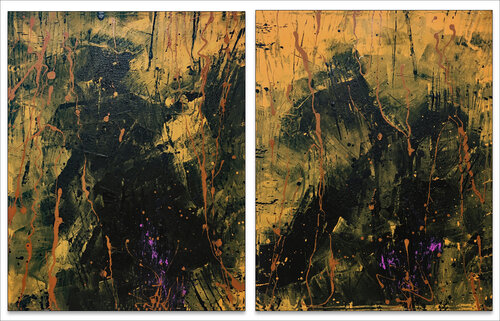 O.T. - Originalbilder 2-teilig Mischtechnik auf Leinwand je 50 x 40 cm de Rudi Eckerle, Pintura a la venta en Singulart