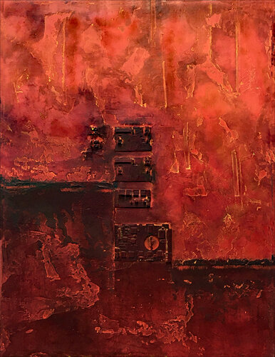 OT. Original Gemälde " Verbindungen 8 " -  Mischtechnik auf Leinwand von Rudi Eckerle, Malerei kaufen auf Singulart