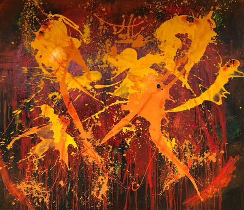 O.T. - Universum / Mixed Media auf Leinwand by Rudi Eckerle, Painting for Sale on Singulart