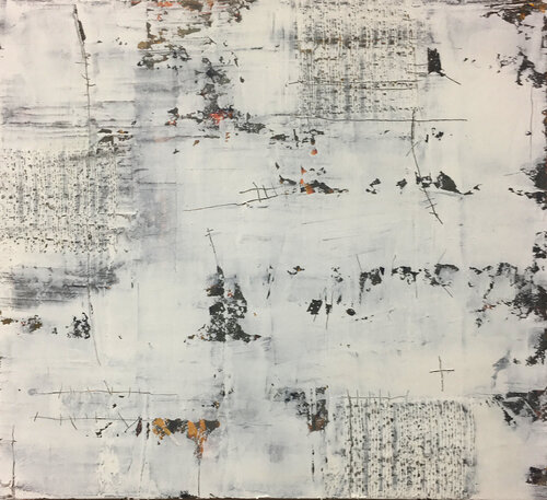 O.T. - Monochrom Weiß -  Acryl, Lackspachtel auf Holz. di Rudi Eckerle, Pittura in vendita su Singulart
