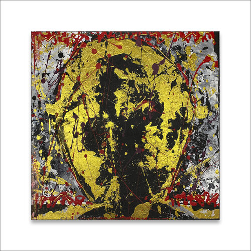 Mysterious Faces 6  -  Mit Passepartout 40 x 40 cm van Rudi Eckerle, Werk op papier te koop op Singulart