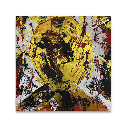 Mysterious Faces 2  -  Mit Passepartout 40 x 40 cm by Rudi Eckerle, Work on Paper for Sale on Singulart