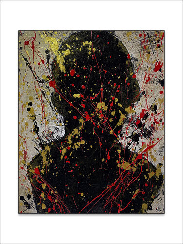 Mysterious Faces 04 -  Mit Passepartout 40 x 30 cm by Rudi Eckerle, Work on Paper for Sale on Singulart