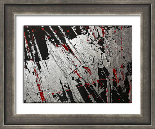 Color Field Painting 13 / Silver Paint  24 x 17 cm - ohne Rahmen van Rudi Eckerle, Schilderij te koop op Singulart