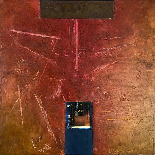 O.T. - Originalbild  Mischtechnik auf Holz. di Rudi Eckerle, Pittura in vendita su Singulart