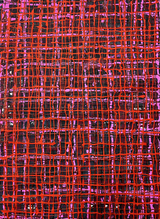 O.T.  Viva Magenta / Color Strukturbild  - Originalbild  /  Mischtechnik,  Acryl, Pigmente auf Papier mit Passepartout / Größe 60 x 50 cm Rudi Eckerle