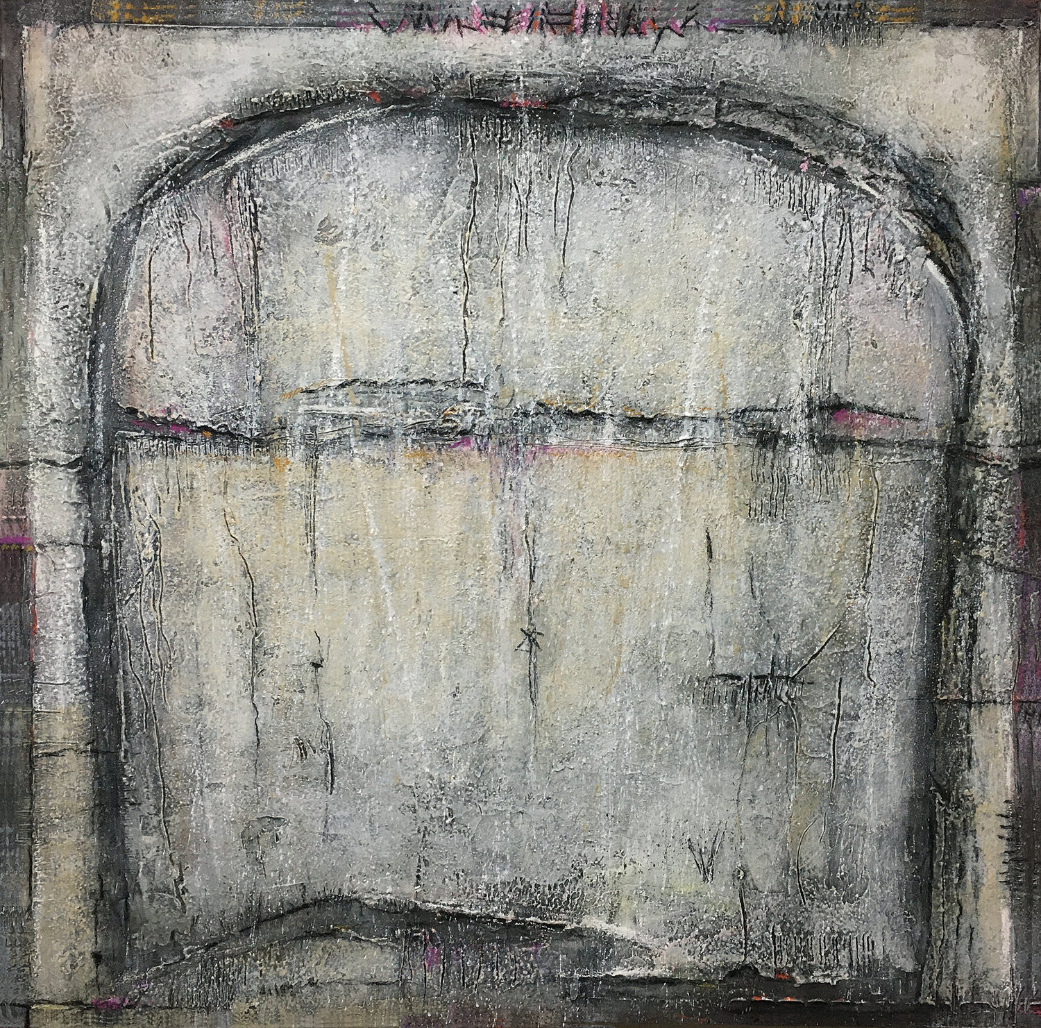 O.T. - Weiß / Grau  Originalbild / Strukturen - Experimentelle Malerei. Rudi Eckerle Originalgemälde zu verkaufen