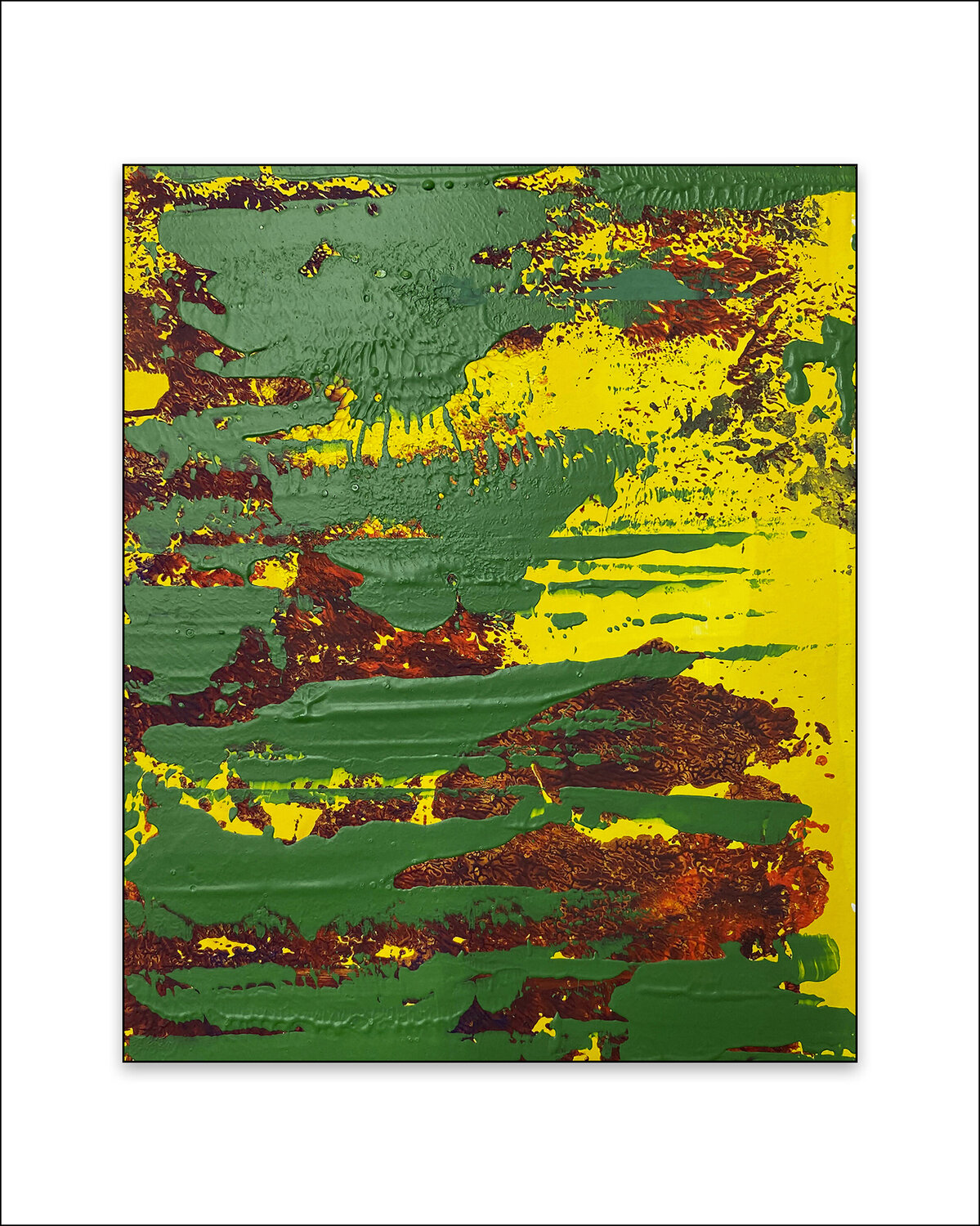 O.T. - Spring   -  Originalbild   Acryl auf Papier mit Passepartout  30 x 24 cm. Rudi Eckerle Dipinto originale in vendita