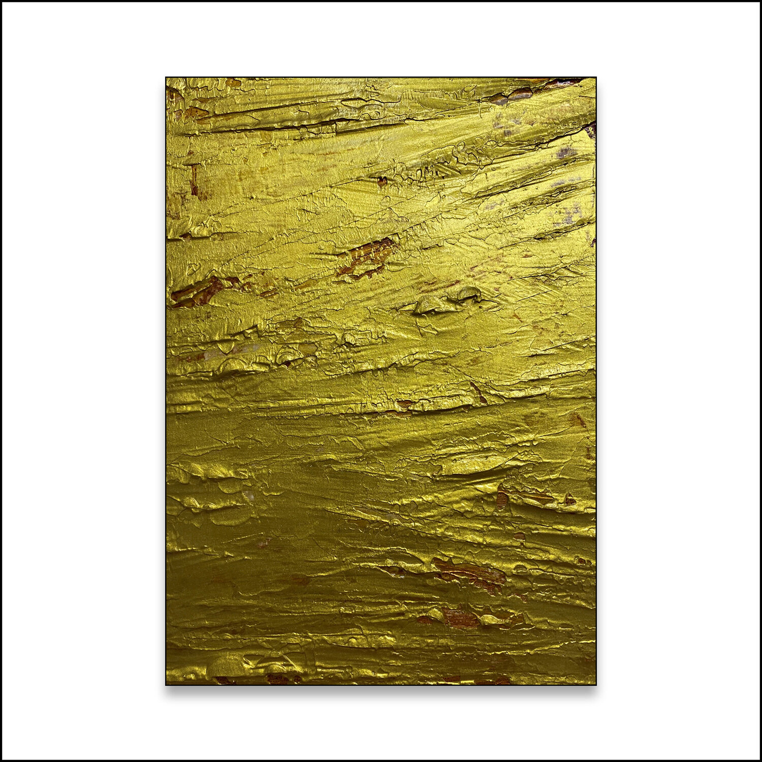 Color Field Painting 11 / Gold Paint  24 x 17 cm Rudi Eckerle Originalgemälde zu verkaufen